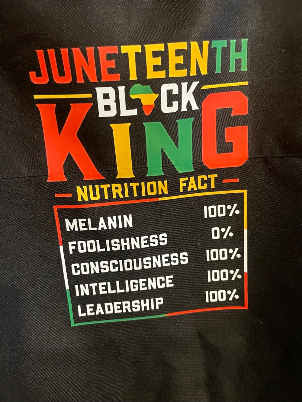 Juneteenth Black King Graphic apron- Red, Yellow, Green
